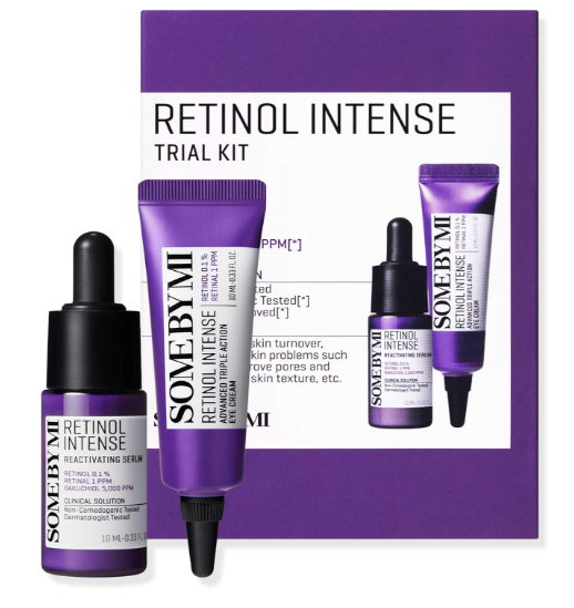 Some By Mi Retinol Intense Trial Kit | 10ml | Mild Korean 0.1% Retinol Face Serum & Eye Cream For Beginner | Fine Lines, Dark Circles, Skin Texture & Elasticity Care