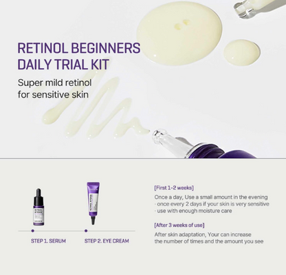Some By Mi Retinol Intense Trial Kit | 10ml | Mild Korean 0.1% Retinol Face Serum & Eye Cream For Beginner | Fine Lines, Dark Circles, Skin Texture & Elasticity Care